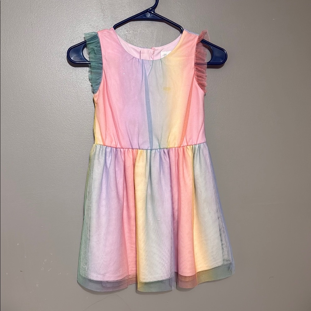 Place Orange and Pink Flutter Sleeve Sundress